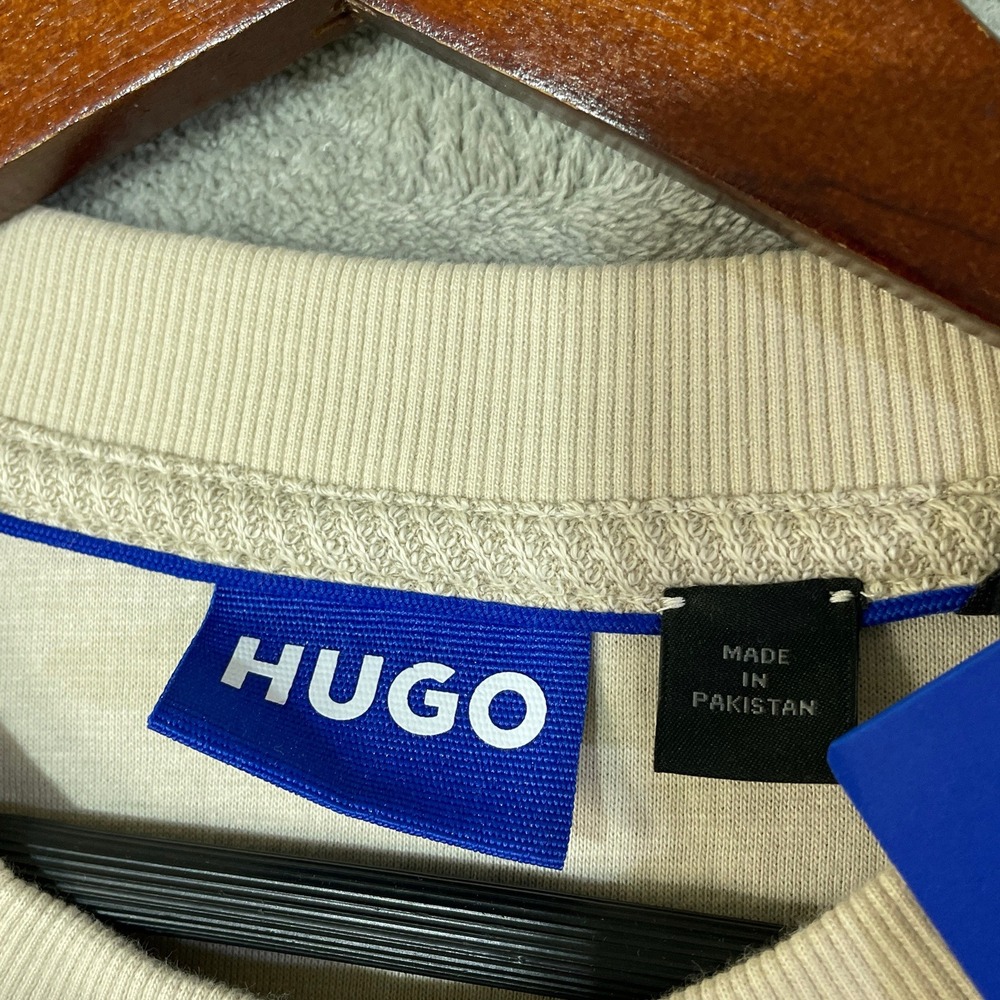 NWT HUGO Waffle Knit T-Shirt Men's XL Beige Cotton Blend - Picture 7 of 11